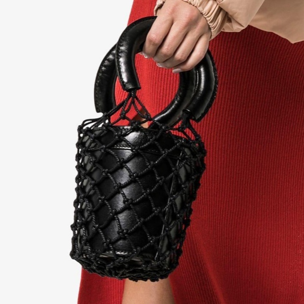 Staud Mini Moreau Bucket Bag in Black